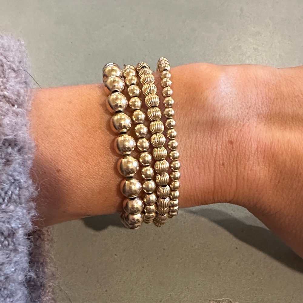 Chic Gold Beaded Bracelet Set